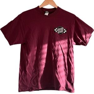 Santa Cruz Skateboard Logo, Short Sleeve T-Shirt Maroon Black Size Medium